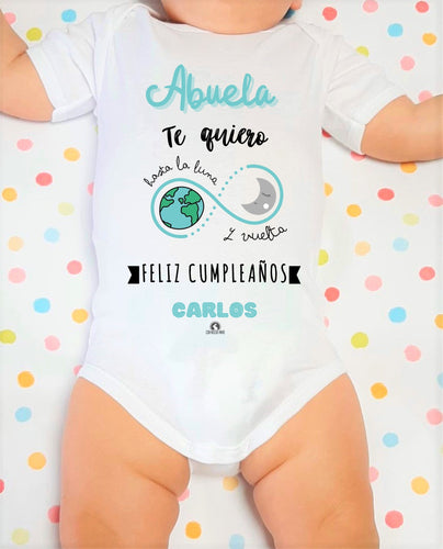 Body personalizado Feliz cumpleaños Abuela / Abuelo Manga corta - Con Mucho Mimo