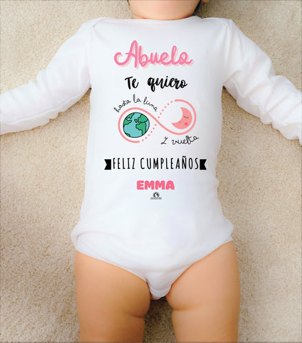 Body personalizado Feliz cumpleaños Abuela / Abuelo Manga larga - Con Mucho Mimo