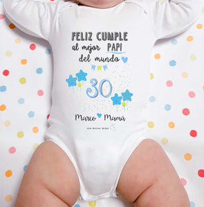 Body personalizado Feliz cumpleaños Papi / Mami Manga larga - Con Mucho Mimo