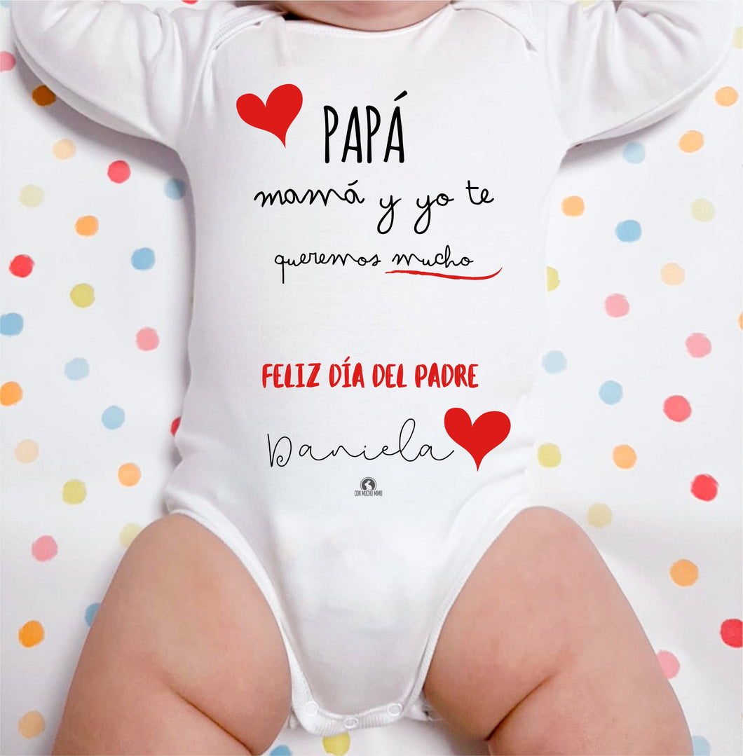 body personalizado papá te queremos mucho, Día del Padre - Con Mucho Mimo