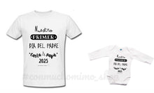 Cargar imagen en el visor de la galería, Pack Camiseta Papá + Body Bebé Primer Día del Padre color negro 2025