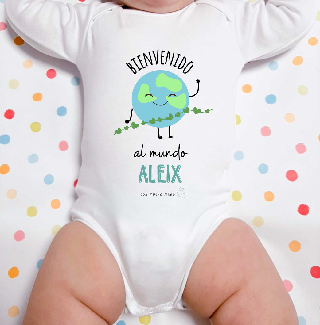Body bebé Bienvenido al mundo personalizado