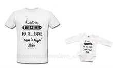 Cargar imagen en el visor de la galería, Pack Camiseta Papá + Body Bebé Primer Día del Padre color negro 2026