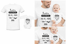 Cargar imagen en el visor de la galería, Pack Camiseta Papá + Body Bebé Primer Día del Padre color negro 2026