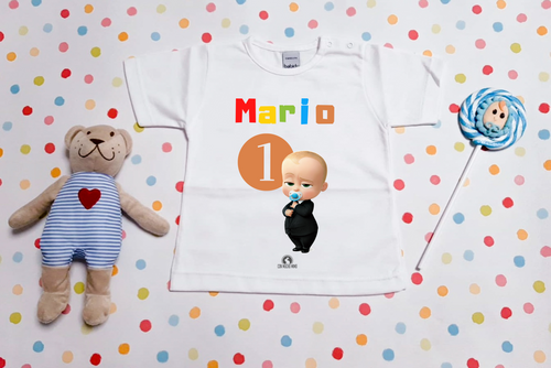 camiseta cumpleaños bebé jefazo - Con Mucho Mimo