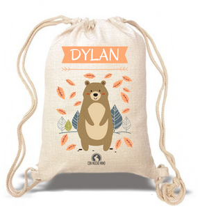 Saco/Mochila infantil Tipo Lino - Con Mucho Mimo