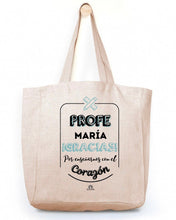 Cargar imagen en el visor de la galería, Pack Bolsa Tote + estuche personalizado Profe gracias por