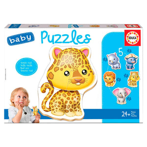 Puzzle Baby Animales Salvajes 5 Puzzles - Con Mucho Mimo