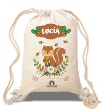 Cargar imagen en el visor de la galería, Saco/Mochila infantil Tipo Lino - ARDILLA